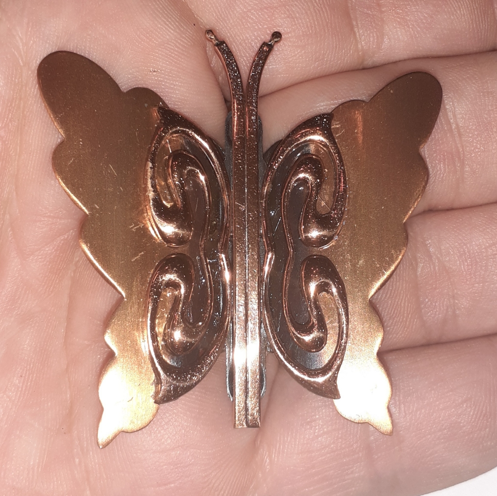Vtg Mcm Renoir Copper Butterfly Pin Brooch 28$